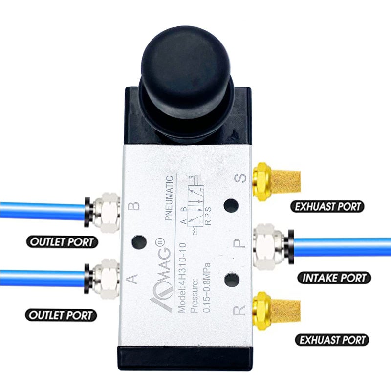 AOMAG Pneumatic 3/8" PT 5 Way 2 Postion Air Hand Lever Operated Valve Pneumatic Solenoid Valve Manual Control Push-Pull 4H310-10 - Image 5